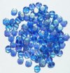 100 6x3mm Transparent Light Sapphire AB Disk Beads